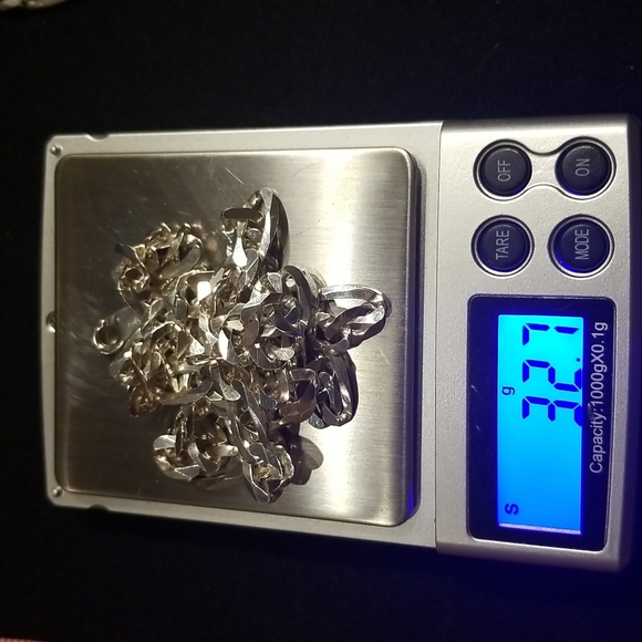 🔎 Sterling Silver 50g Stamped Italian Chain Link Bracelet & Necklac Stamped! - Picture 7 of 8